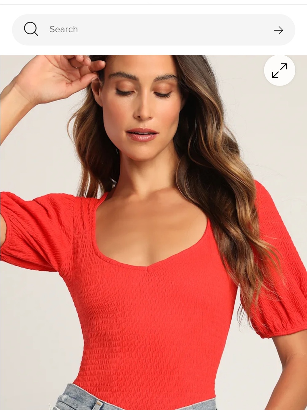 Lulu’s Red Puff Sleeve Bodysuit ❤️